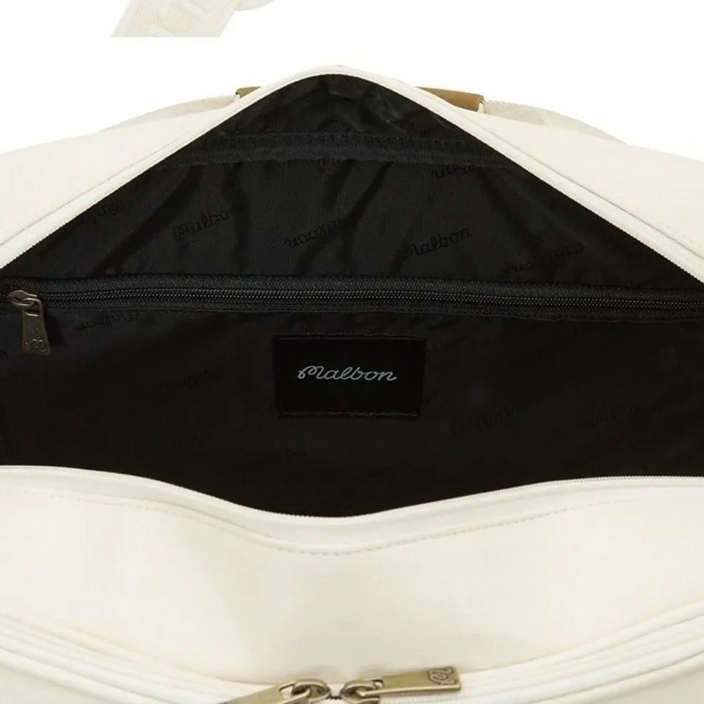 Malbon Golf Green White Travel Duffle Bag Weekender Carry-On Shoulder Strap